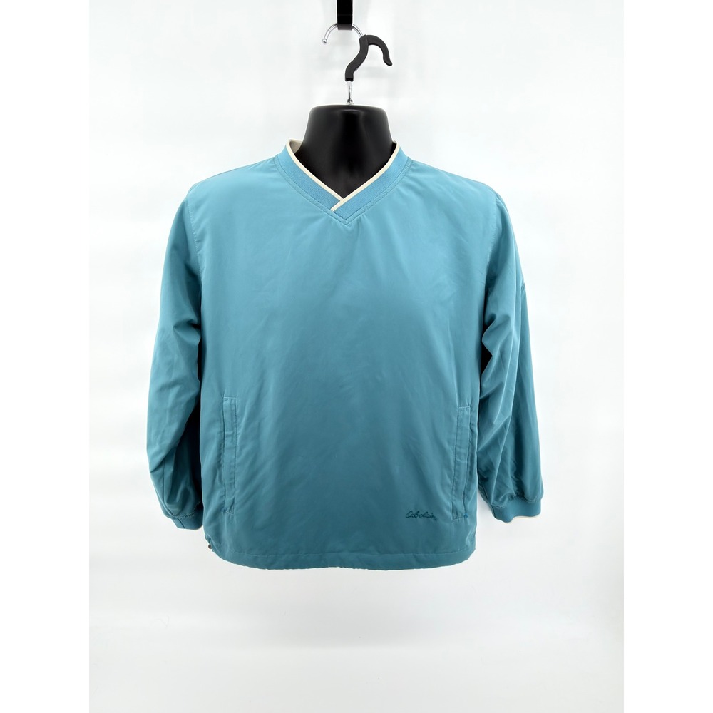 Cabela's Windcrest‎ Pullover V-Neck Windbreaker Jacket Womens Small Blue